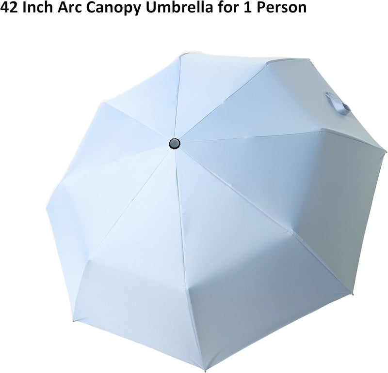 BAODINI Small UV Protection Travel Umbrella Compact for Rain and Sun UPF 50+ Windproof Portable 42 inch Umbrella for Women and Men - Image 5
